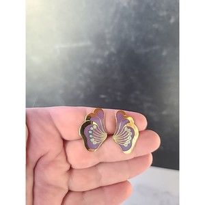 Vintage Laurel Burch Peony Stud Earrings